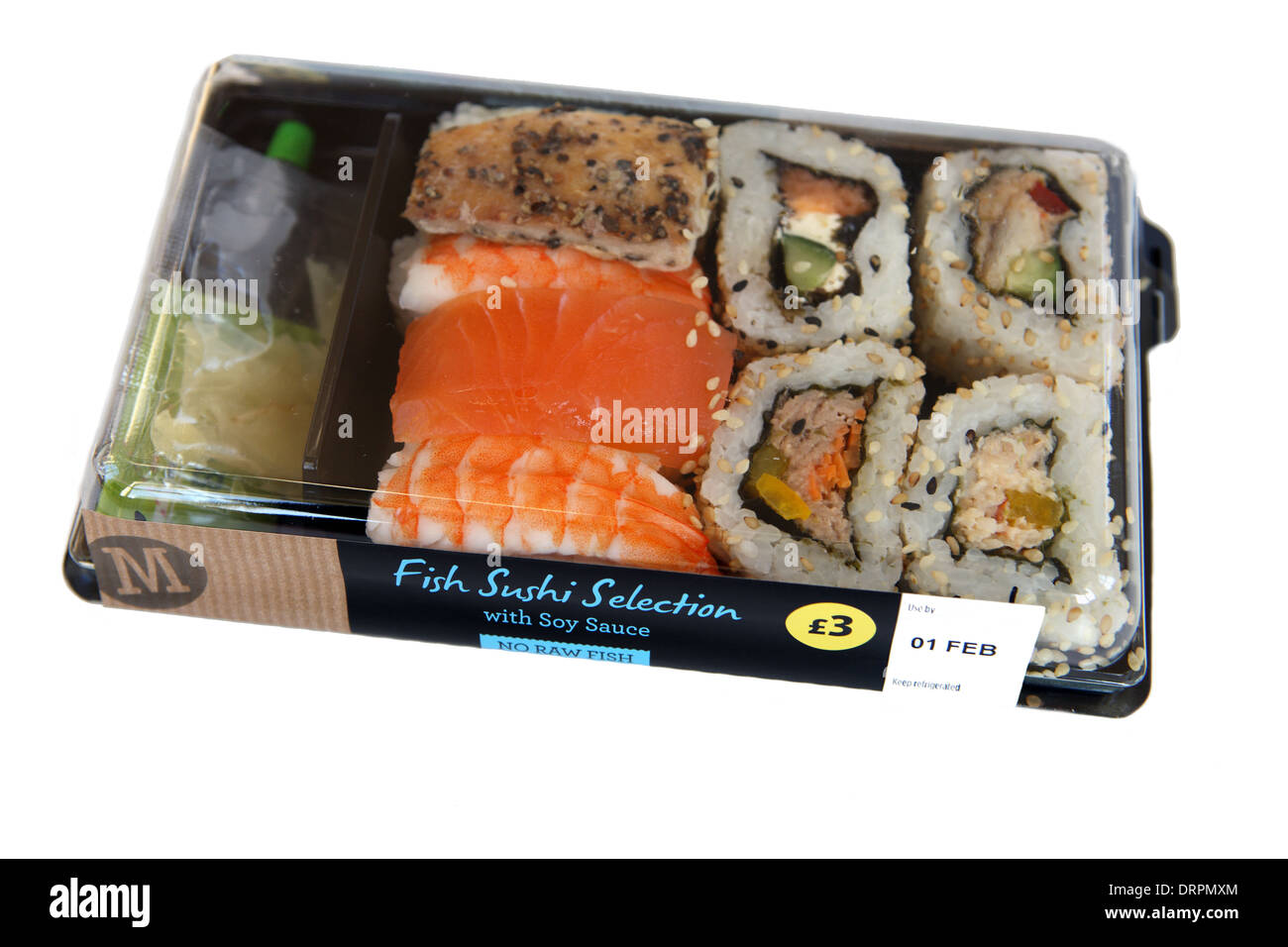 Sélection de sushis poissons Morrisons Banque D'Images