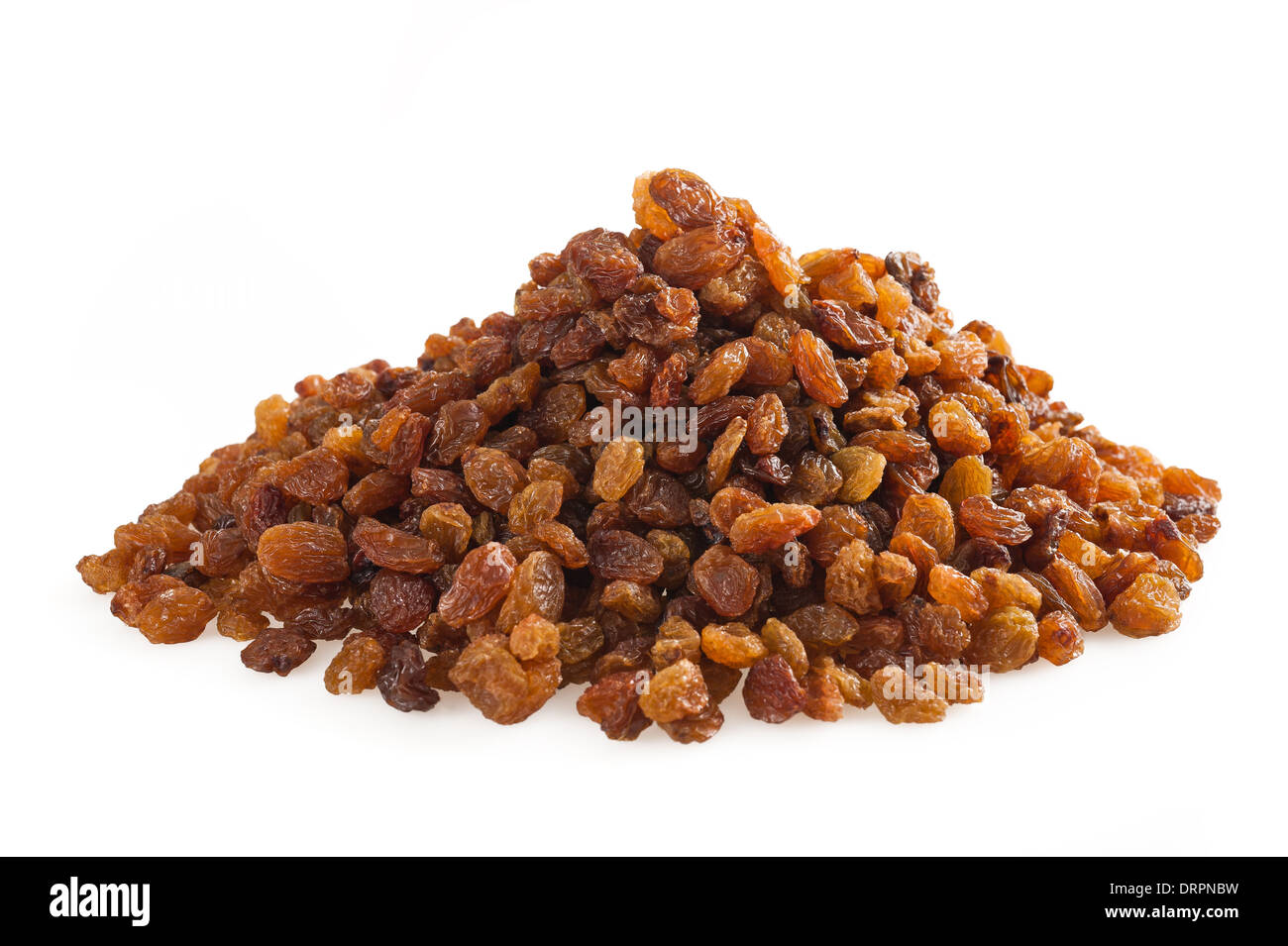 Raisins secs Sultana isolated on white Banque D'Images
