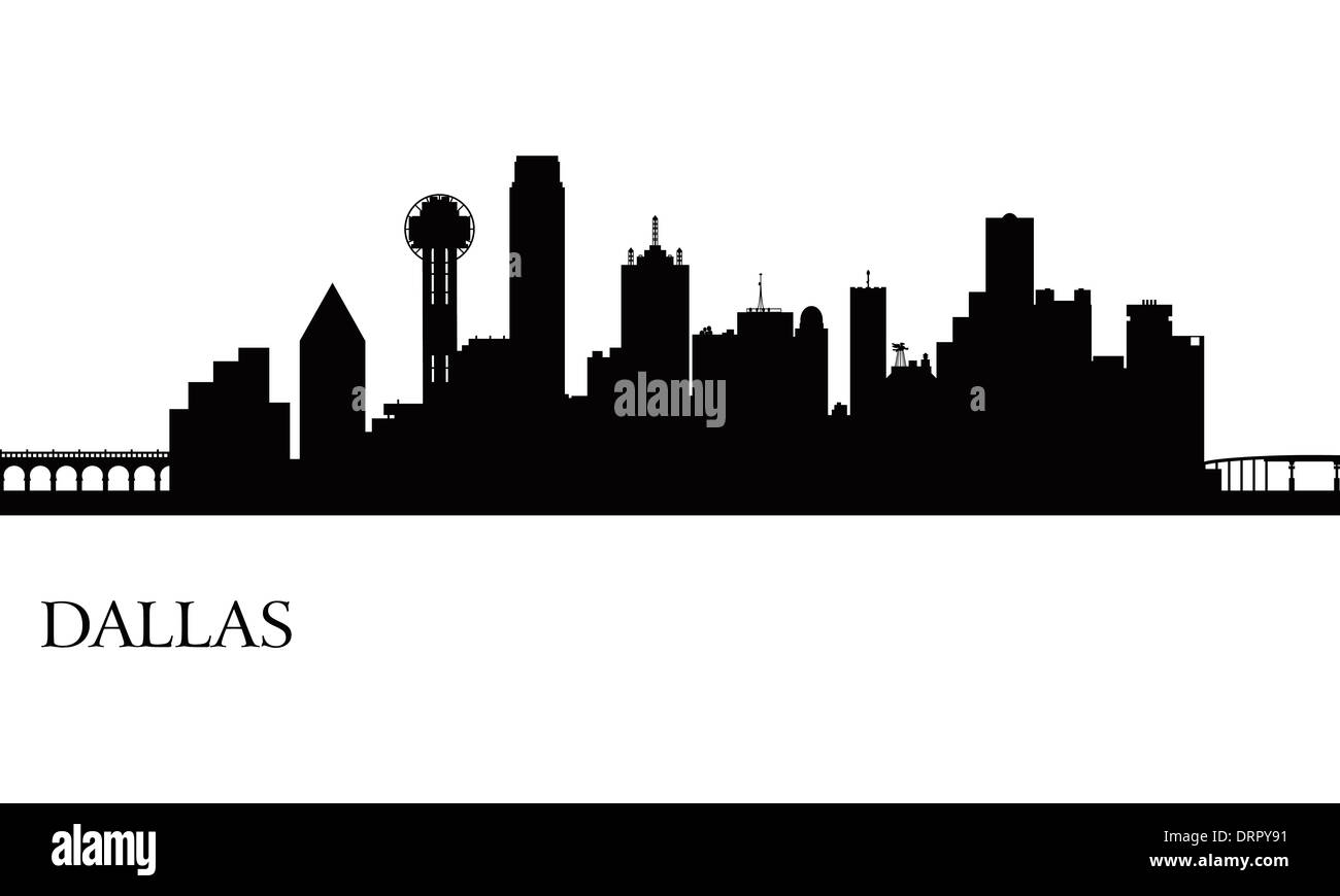 Dallas city skyline silhouette background Banque D'Images