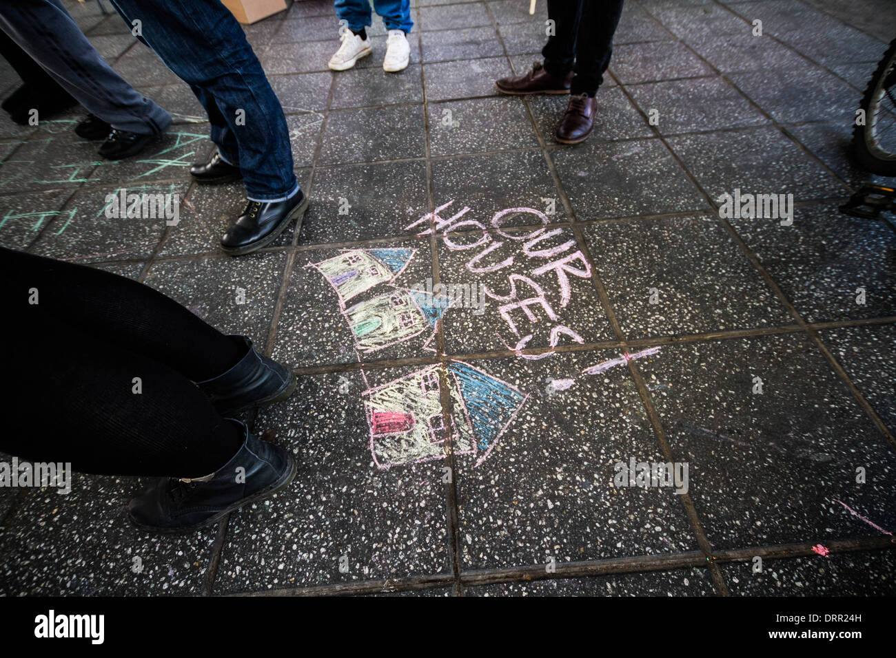 'AX The Bedroom Tax - No évictions' manifestation et rassemblement à Peckham, Londres, Royaume-Uni Banque D'Images