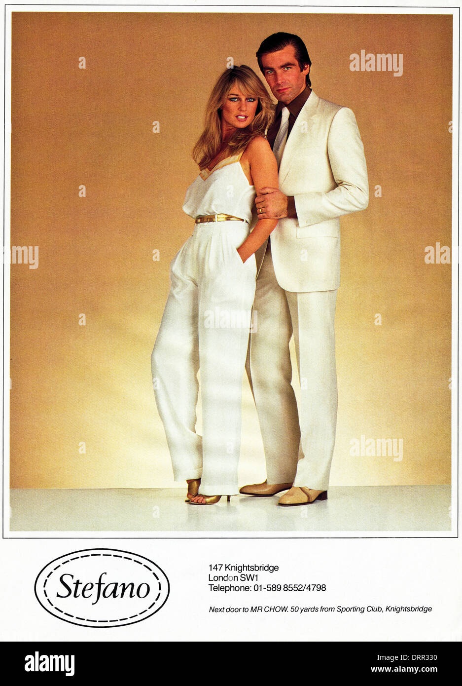 1980 Publicité Publicité Le magazine de mode mode pour les hommes et les femmes par Stefano de Knightsbridge, Londres annonce vers 1983 Banque D'Images