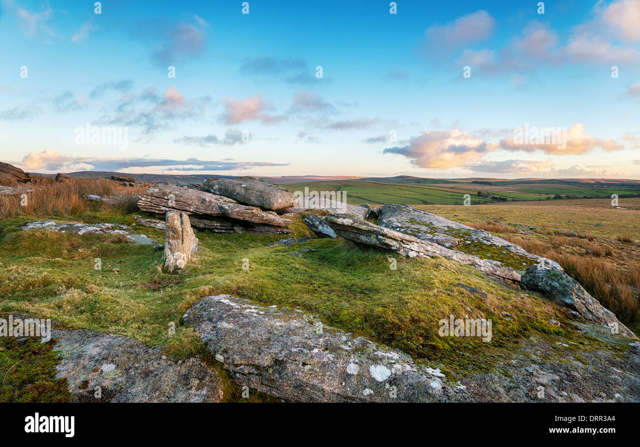 Une vue d'ensemble de la Lande de Bodmin Cornwall dans Tor Alext Banque D'Images