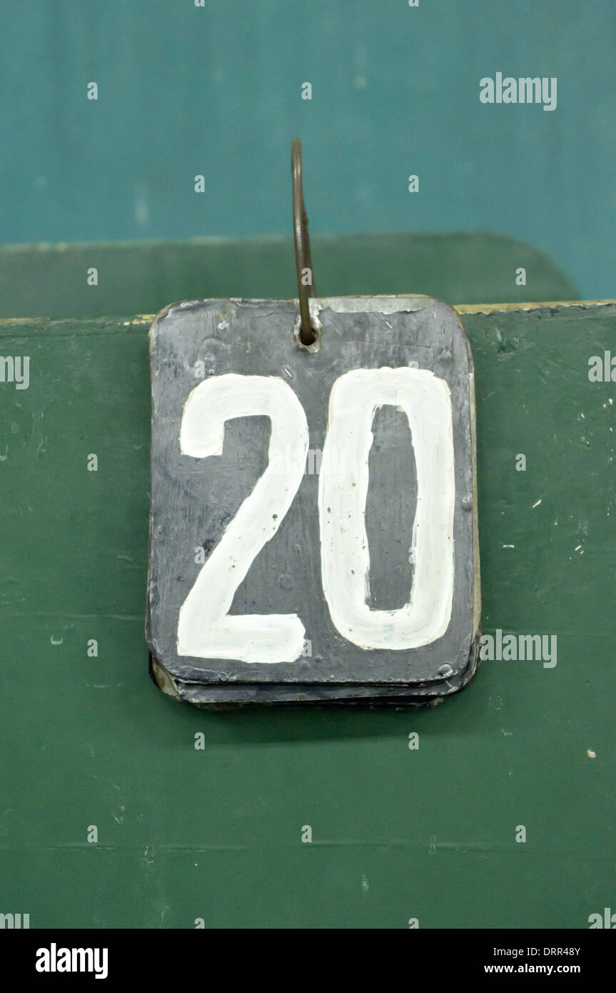 Nombre tags, vingt Banque D'Images