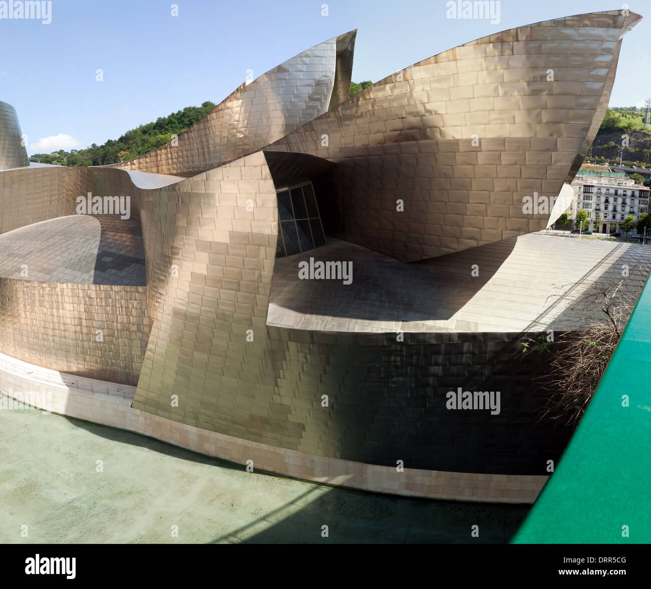Les détails architecturaux sur le Guggenheim Museum, Bilbao, Espagne. Banque D'Images