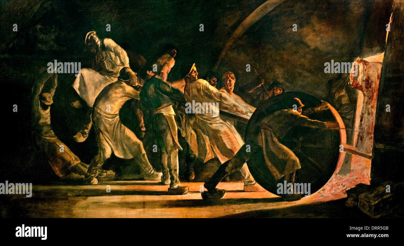 Suppression de la rupture de creuset 1885 par Constantin Meunier belge 1831-1905 Belgique Banque D'Images