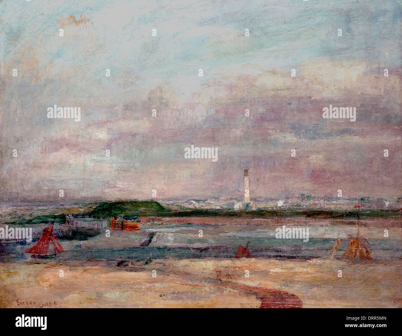 Le phare à Ostende - Oostende de James Ensor 1860-1949 Belgique Belge Banque D'Images