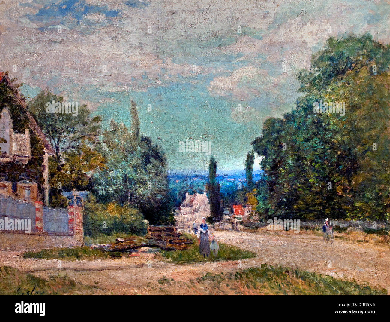 La route de Louveciennes par Alfred Sisley 1839 - 1899 France impressionnistes français / anglais Banque D'Images