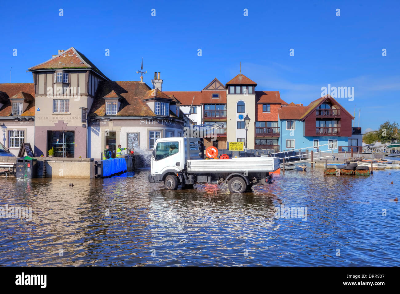 Inondation, Lymington, New Forest, Hampshire, Angleterre, Royaume-Uni Banque D'Images