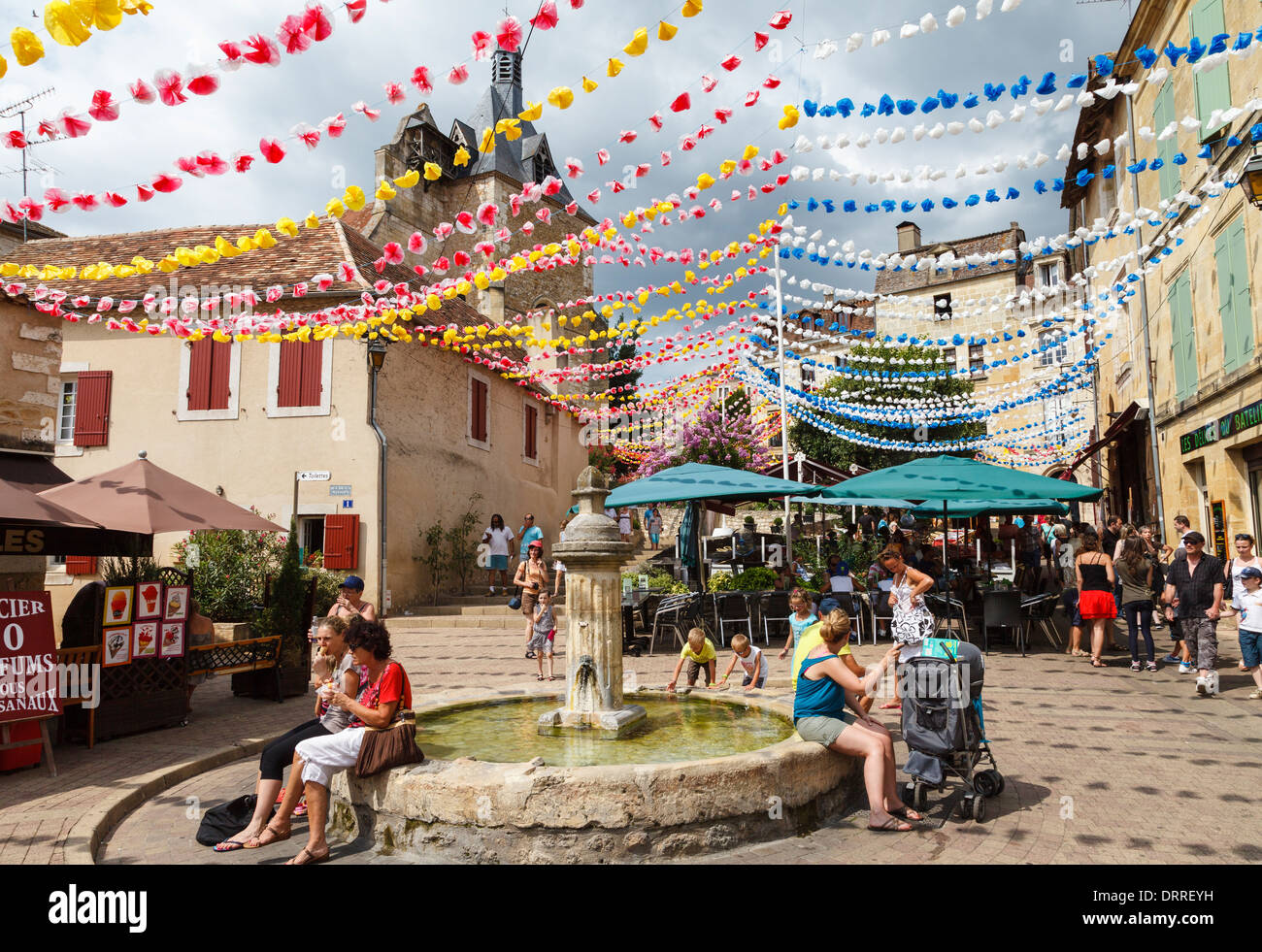 La Place Pélissière, Bergerac, Aquitaine, France Banque D'Images