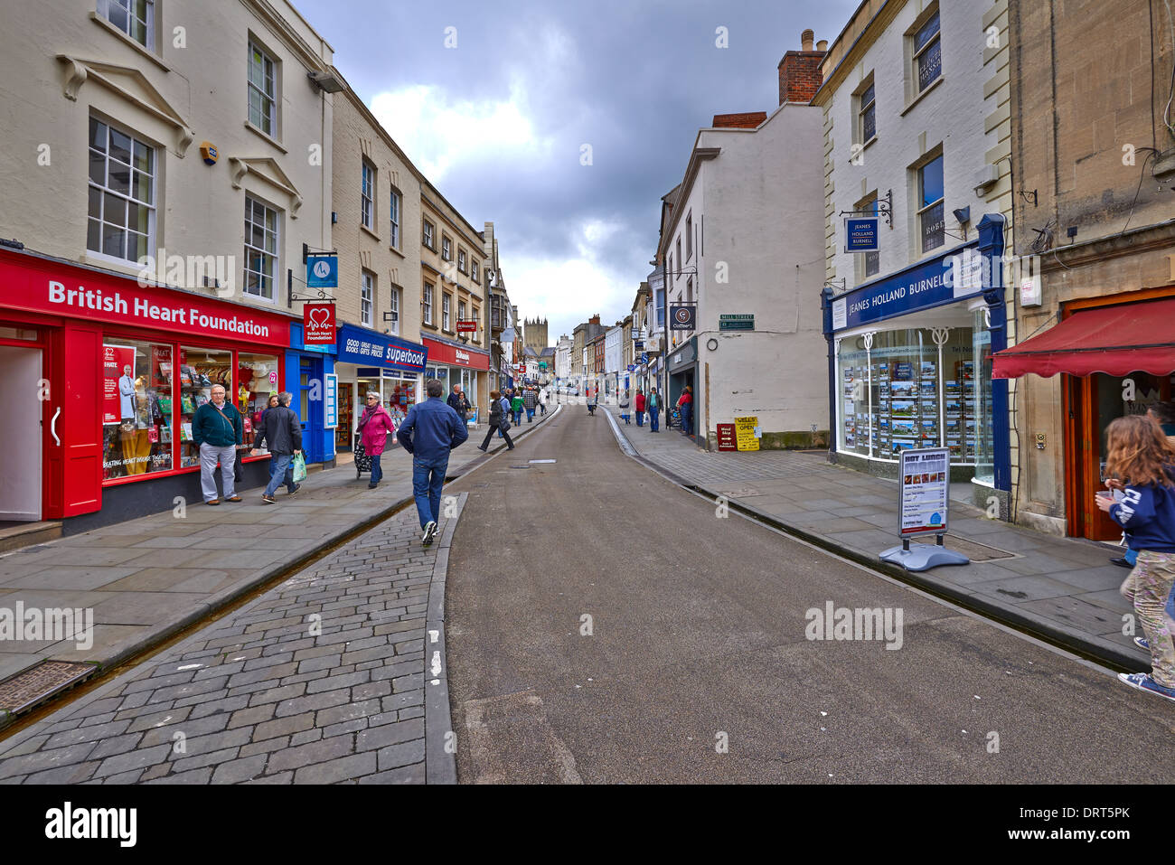 La cathédrale de Wells est une ville et une paroisse civile dans le district de Mendip Somerset, Angleterre Banque D'Images