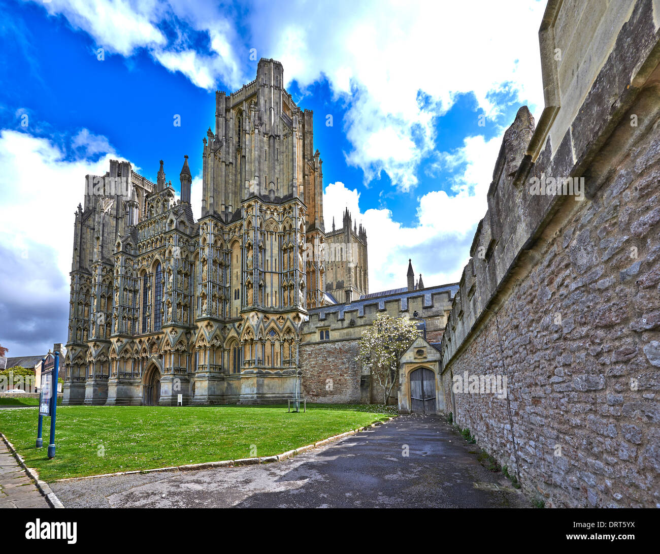 La cathédrale de Wells est une église d'Angleterre dans la cathédrale de Wells, Somerset, Angleterre Banque D'Images