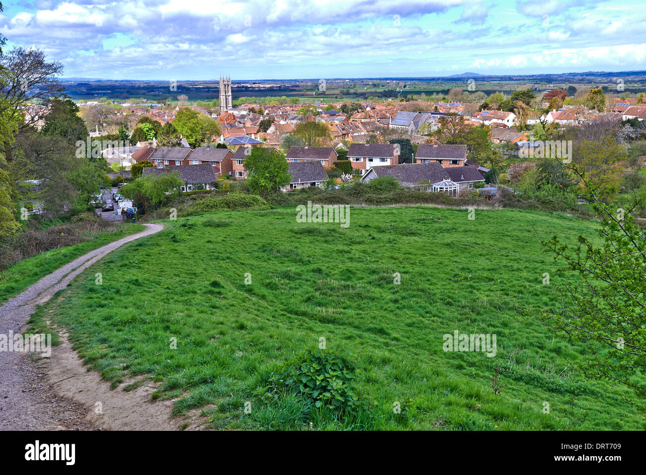 Tor de Glastonbury est une colline à Glastonbury, Somerset, Angleterre, qui dispose les personnes sans-abri, St Michael's Tower Banque D'Images