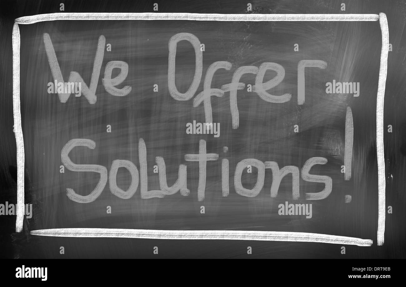 Nous offrons des solutions Concept Banque D'Images