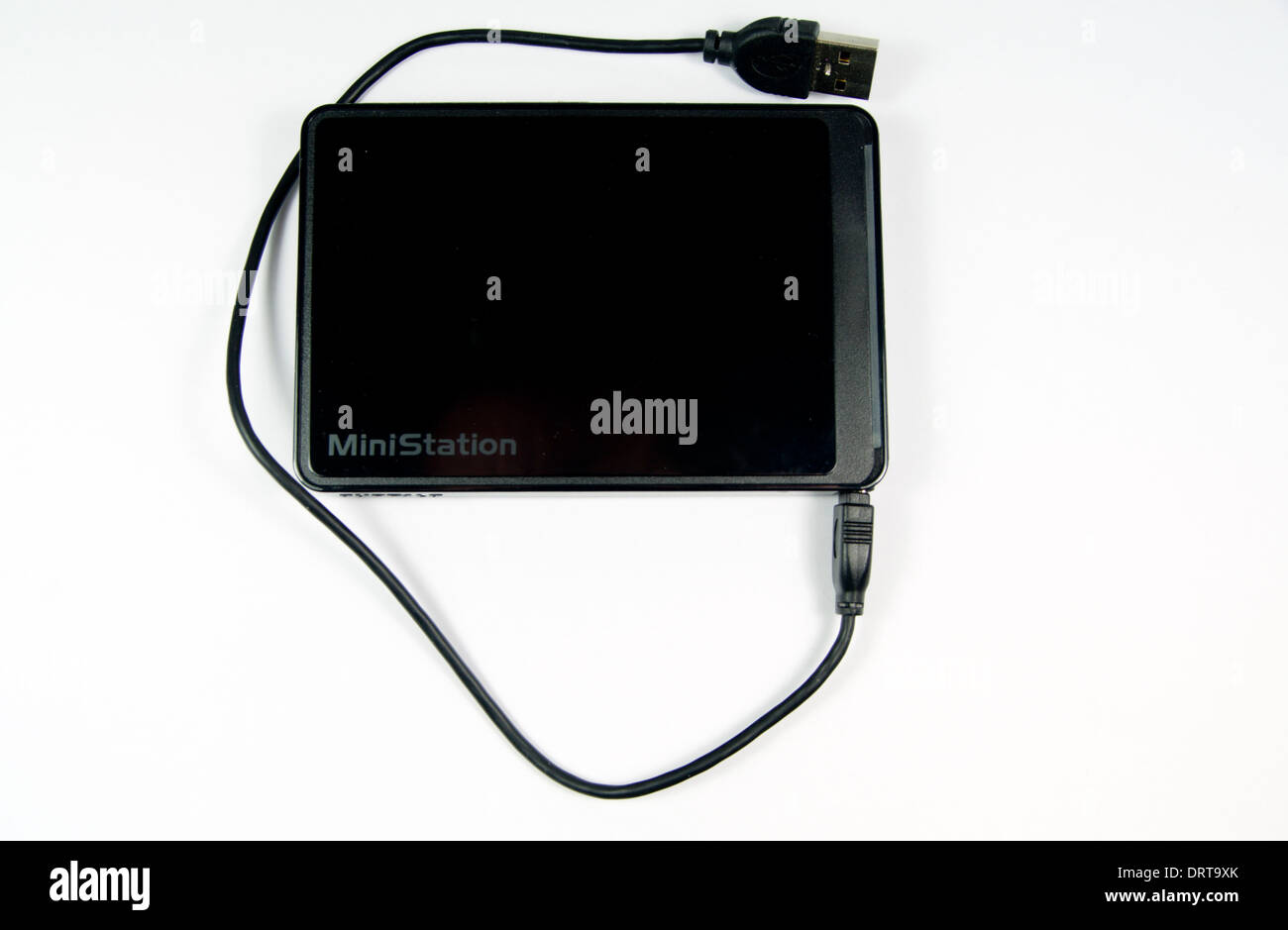Portable hard drive 1TO et câble USB. Banque D'Images