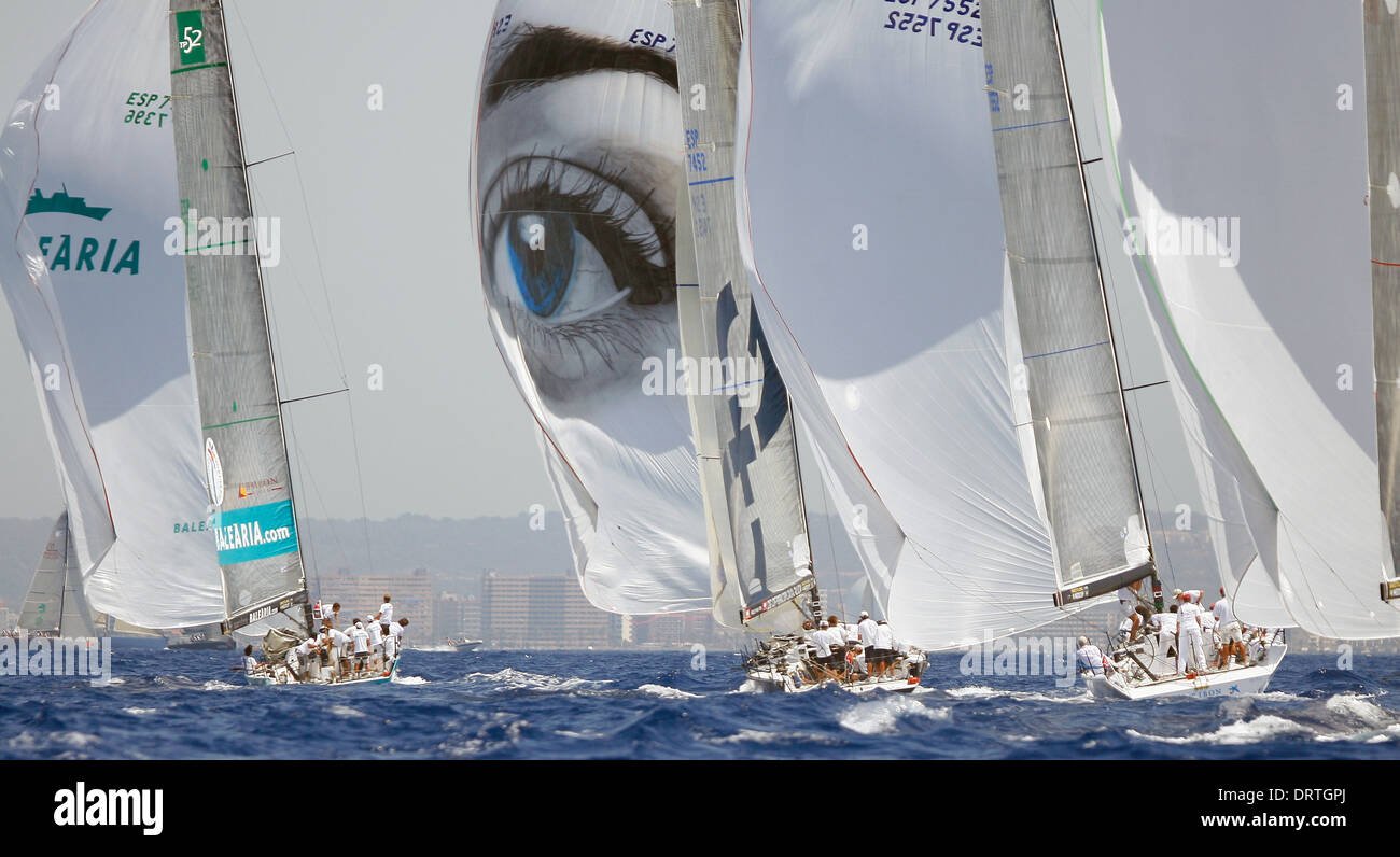 Location de vu au cours de voile e étape finale de la Copa del Rey en régate Palma de Majorque, Espagne Banque D'Images