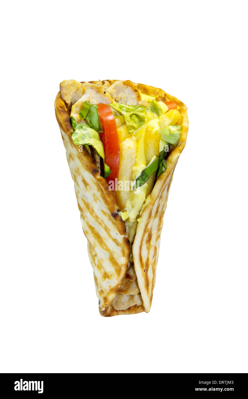 Souvlaki pita grec avec Banque D'Images