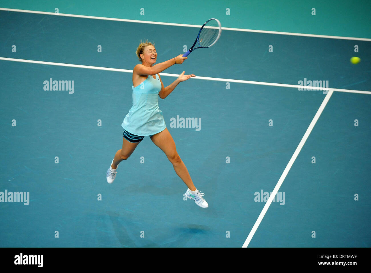 Paris, France. 06Th Feb 2014. Open GDF SUEZ WTA championship Maria Sharapova (RUS) : Action de Crédit Plus Sport/Alamy Live News Banque D'Images