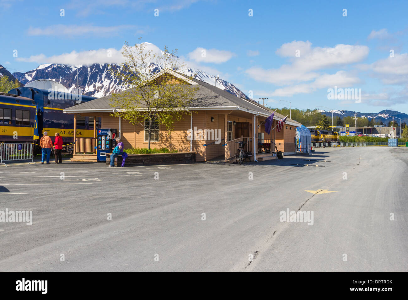 Alaska Railroad Depot dans Seward, Alaska. Banque D'Images