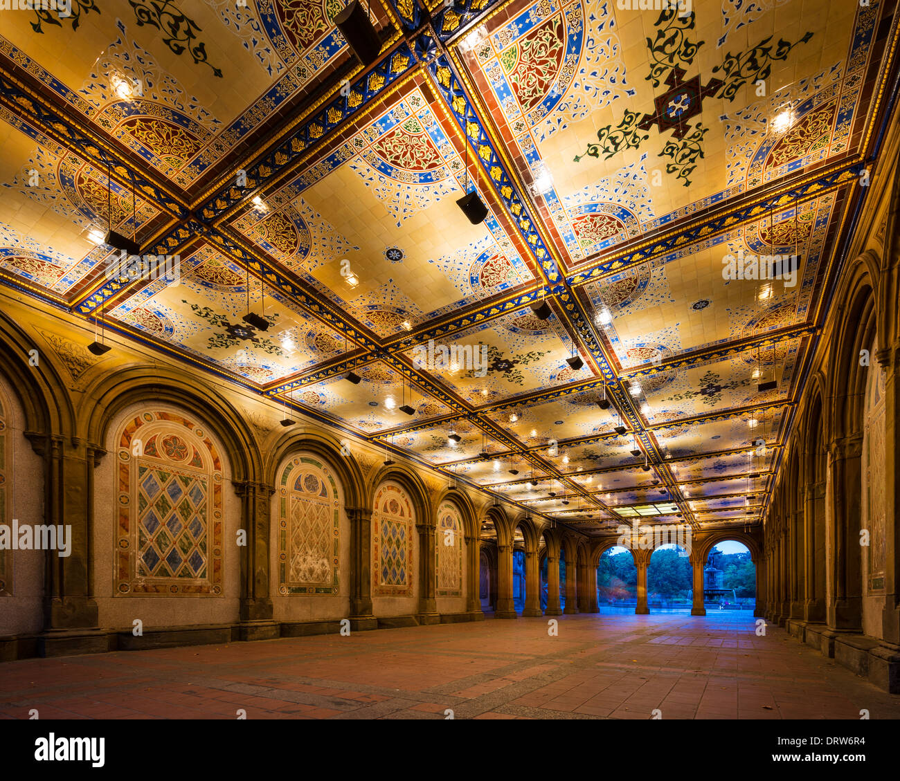 New York City à Bethesda Terrace passage souterrain dans Central Park. Banque D'Images