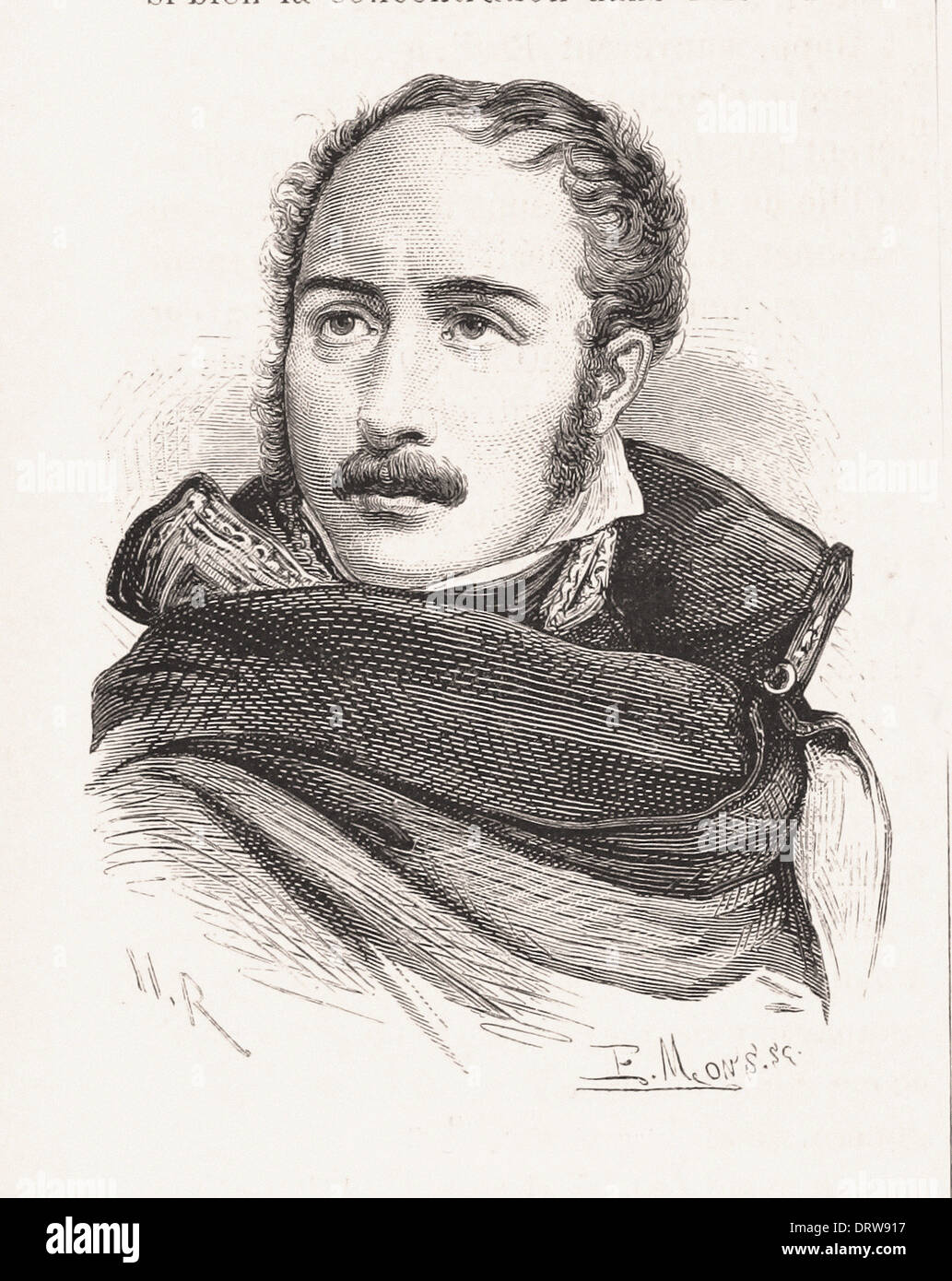 Portrait d'eugéne de Beauharnais - gravure XIX ème siècle français Banque D'Images