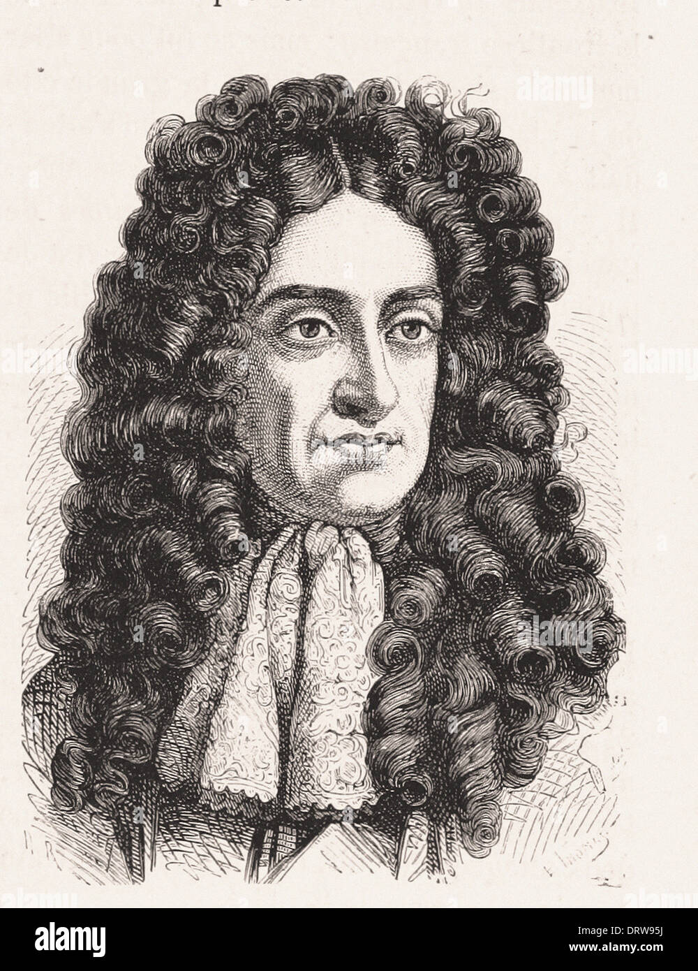 Portrait de Charles II, roi d'Angleterre - gravure XIX ème siècle français Banque D'Images