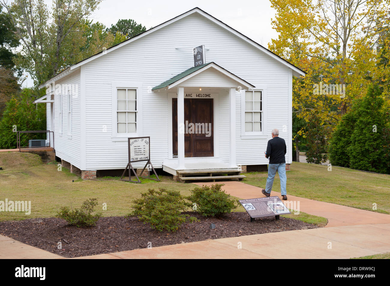 USA Mississippi MS Miss Elvis Presley Tupelo accueil naissance naissance - extérieur de l'ancienne église de la famille de la petite enfance Banque D'Images