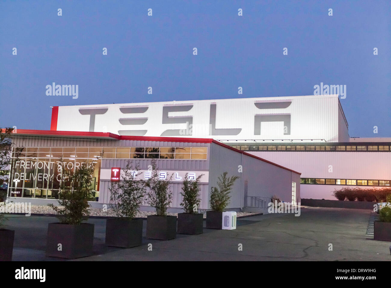 L'usine Tesla de Fremont en Californie USA Banque D'Images