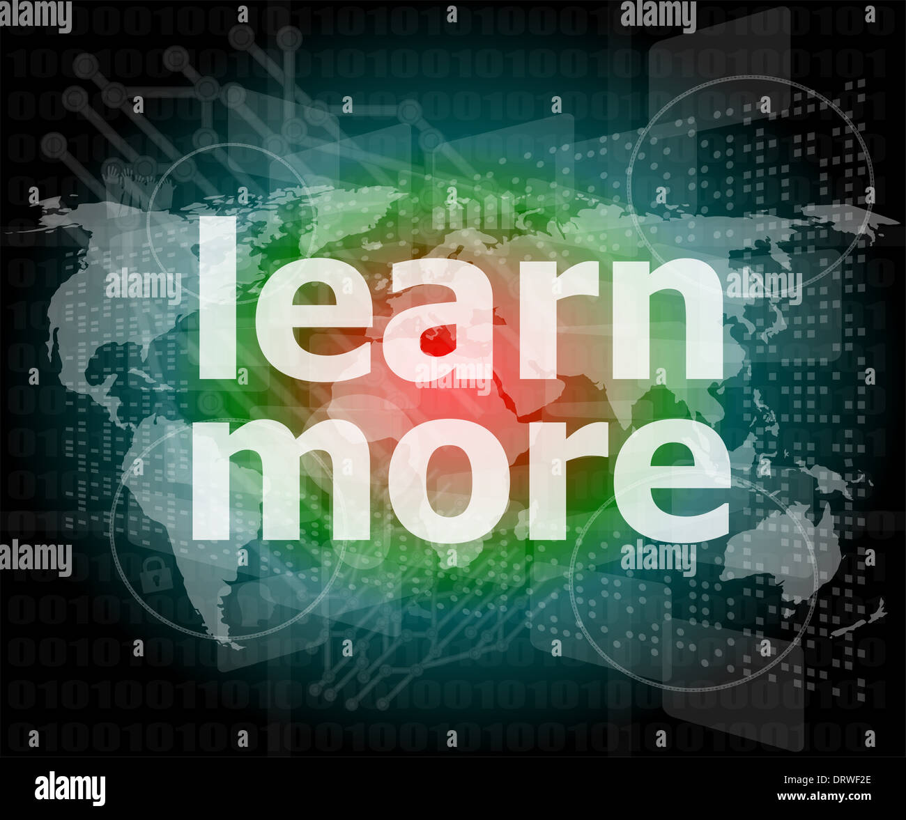 L'éducation et apprendre concept : des mots En savoir plus sur écran numérique Banque D'Images