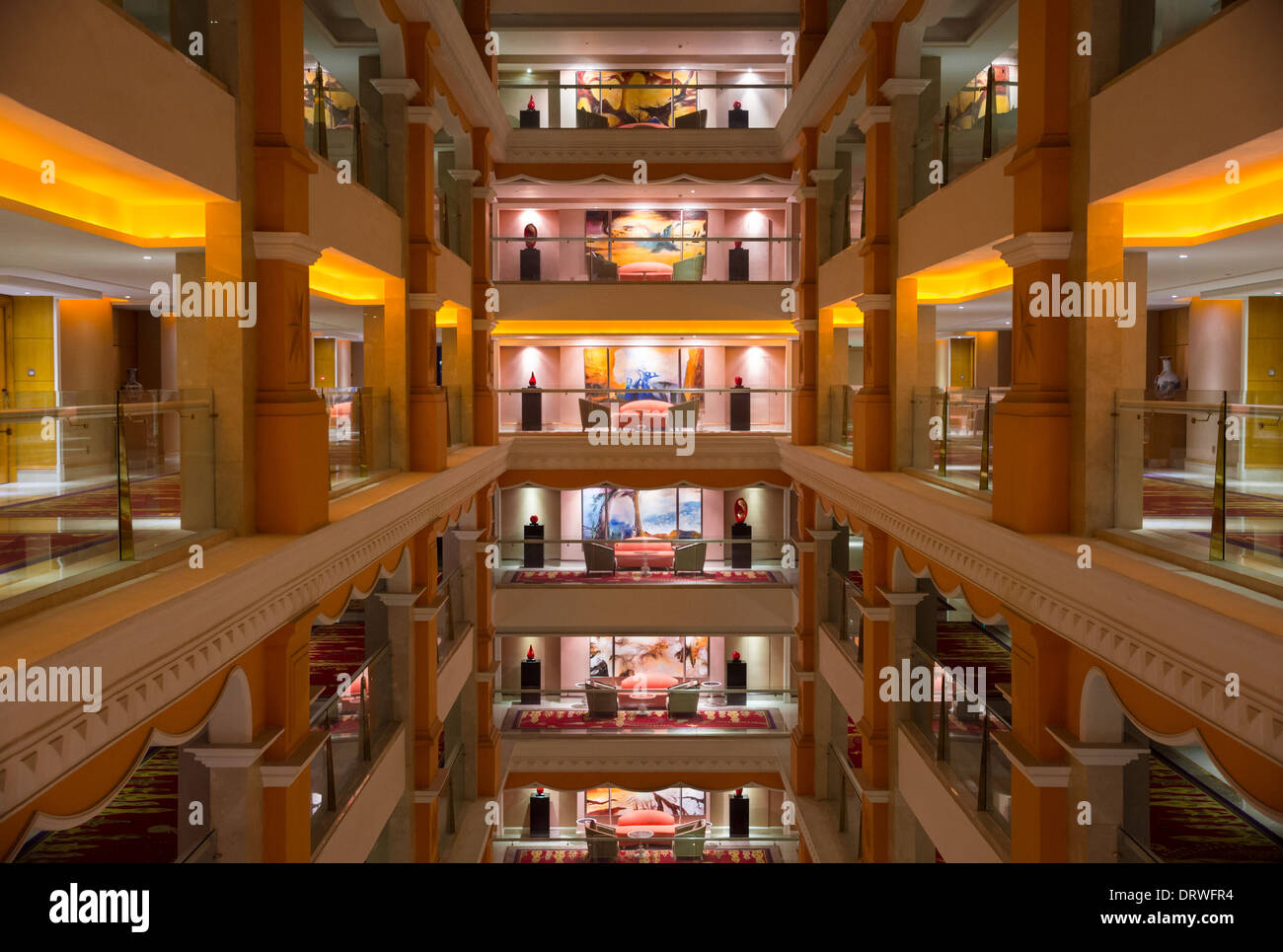 Vue intérieure de l'hôtel coloré en Chine Banque D'Images