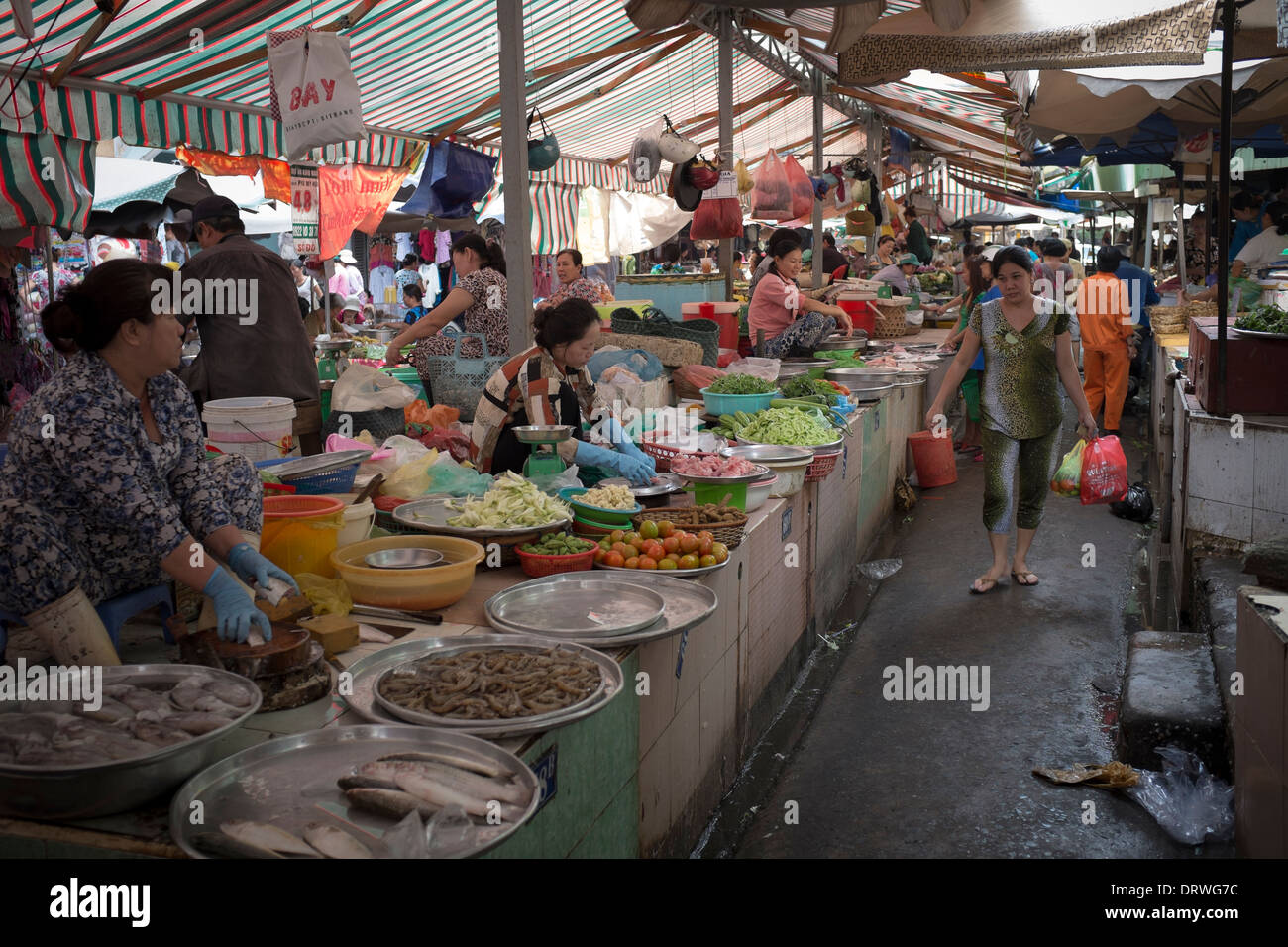 Marché de Thai Binh Ho Chi Minh City Vietnam Banque D'Images