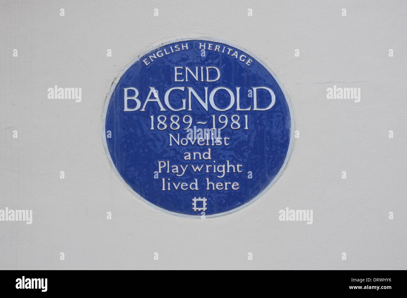 Blue Plaque d'Enid Bagnold, Londres Angleterre Royaume-Uni UK Banque D'Images