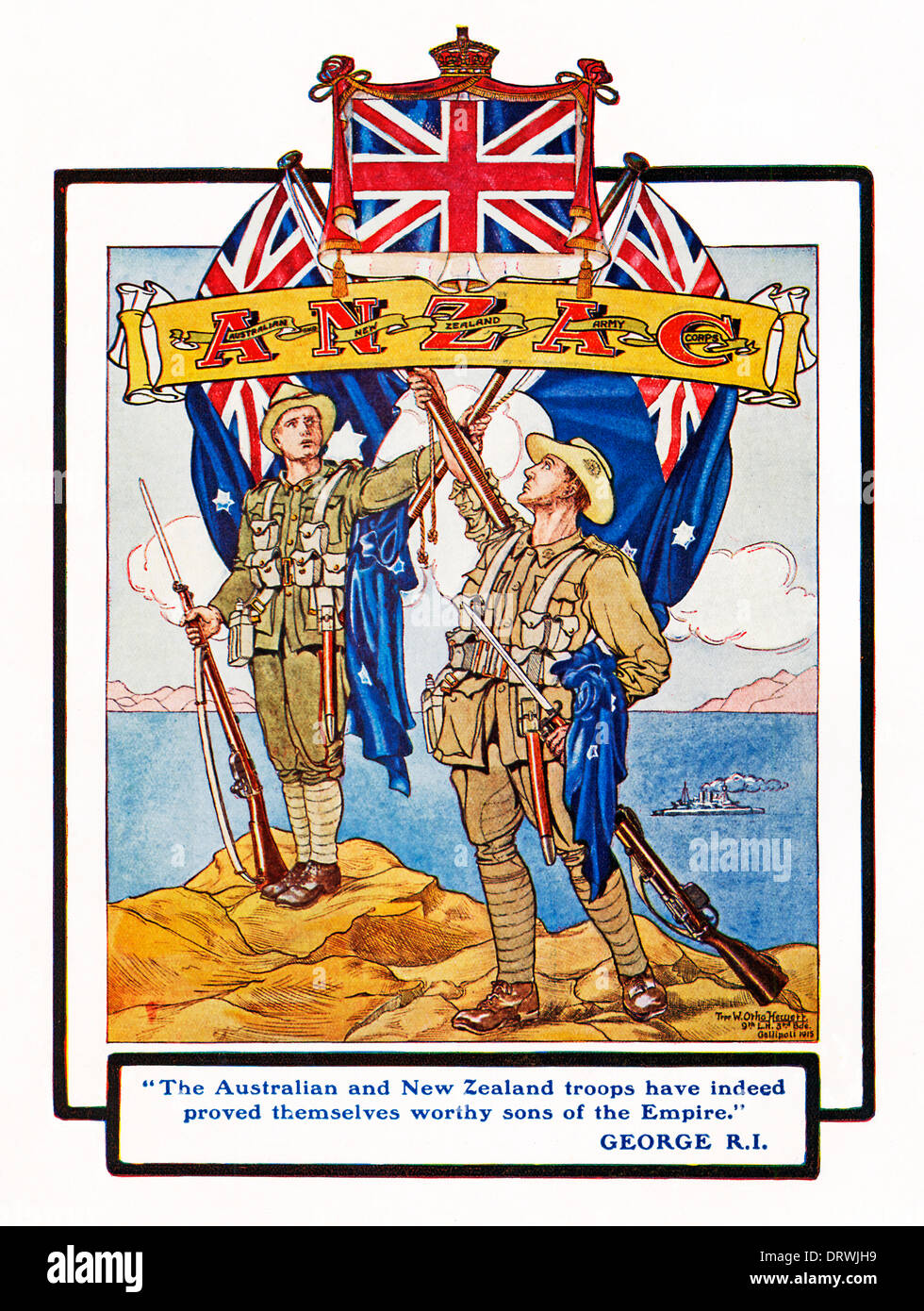 MIGW1039, Anzac à Gallipoli, hommage à l'Australian and New Zealand troupes, digne fils de l'Empire, à l'Anzac livre produit par les troupes elles-mêmes Banque D'Images