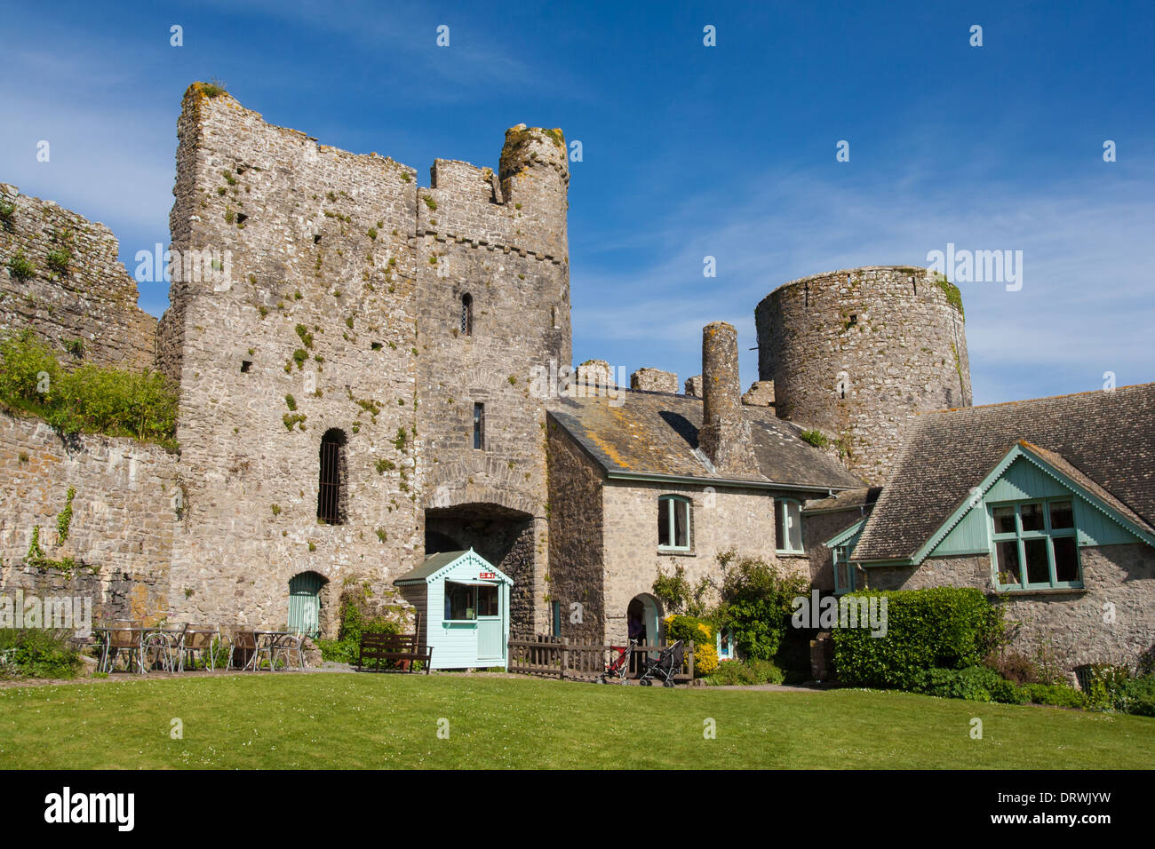 Près de Château de Manorbier Tenby Norman dans l'ouest du pays de Galles Banque D'Images