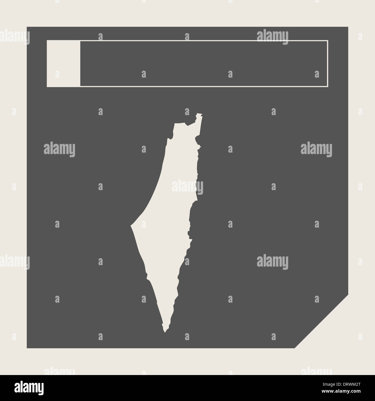 Le bouton carte Israël dans l'écoute télévision web design site isolé avec bouton chemin de détourage. Banque D'Images