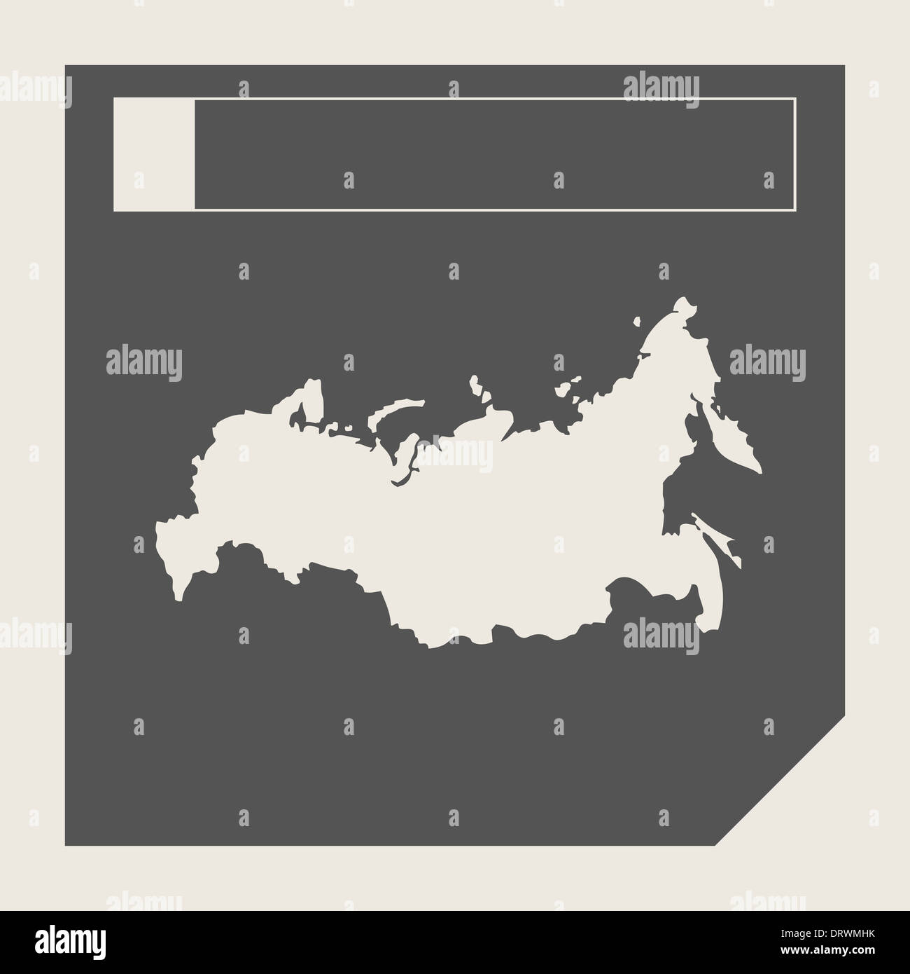 Le bouton Carte de la Russie dans l'écoute télévision web design site isolé avec bouton chemin de détourage. Banque D'Images