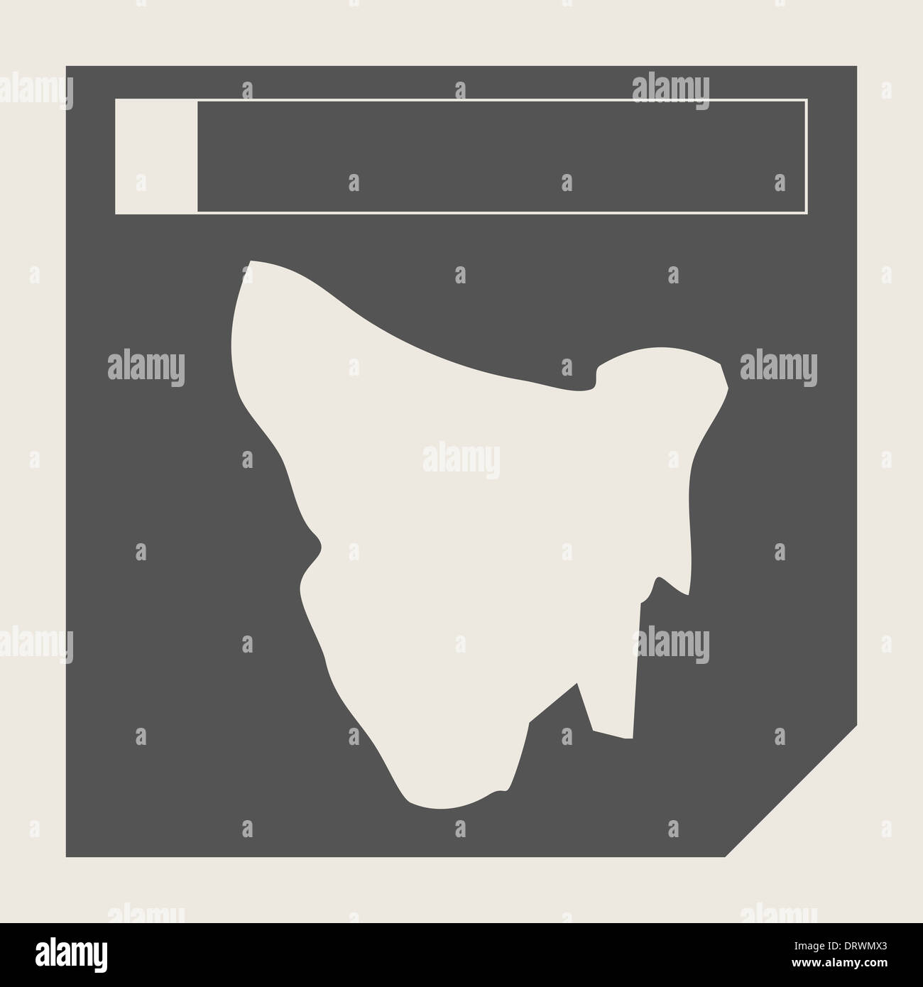 Le bouton Carte de la Tasmanie en télévision web design réactif isolé avec chemin de détourage. Banque D'Images