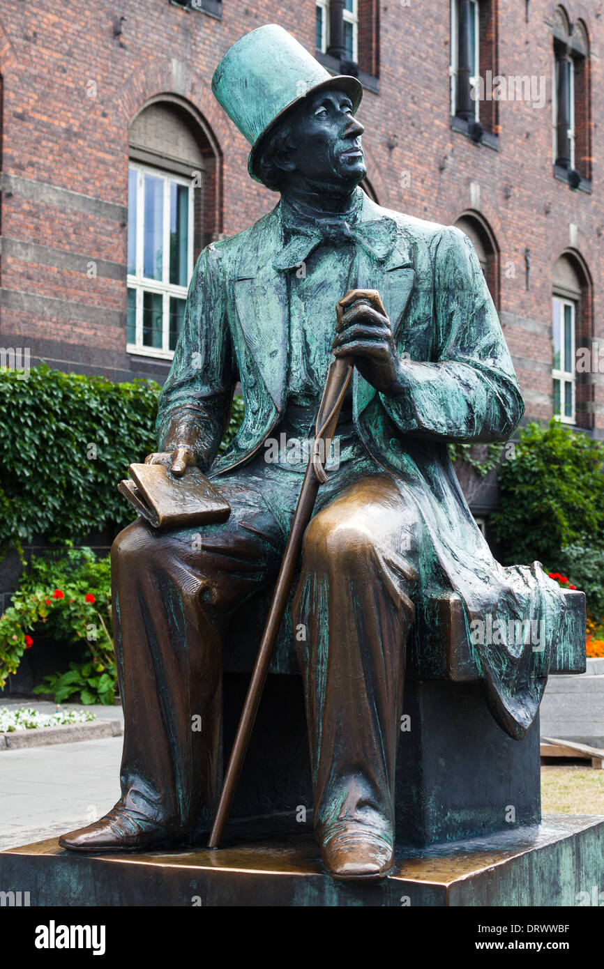 Hans Christian Anderson Danemark Copenhague statue Banque D'Images