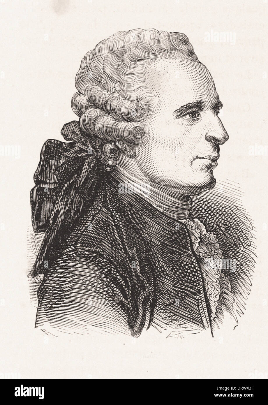 Autoportrait de d' Alembert - gravure XIX ème siècle français Banque D'Images