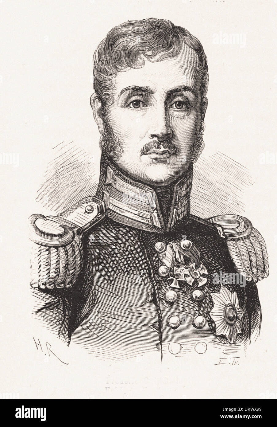 Portrait de Frédéric Guillaume III - gravure XIX ème siècle français Banque D'Images