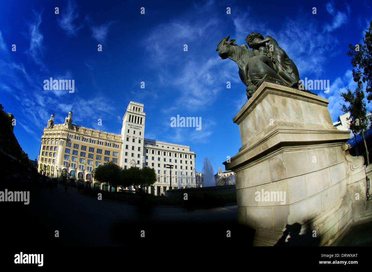 Plazza Catalunya, Barcelone Banque D'Images