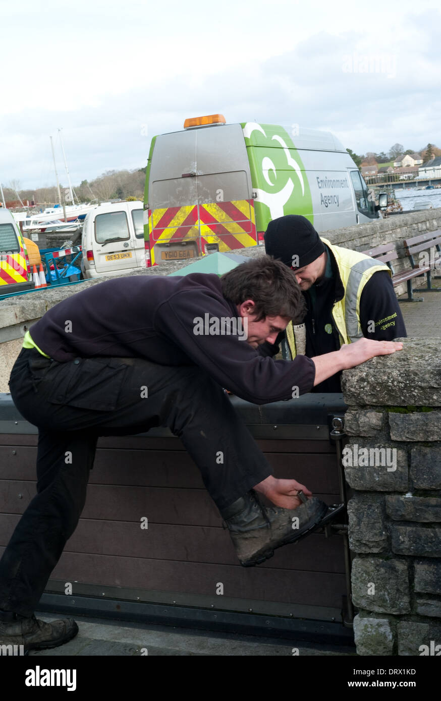 Précautions contre les inondations au Royaume-Uni Hampshire Lymington Banque D'Images