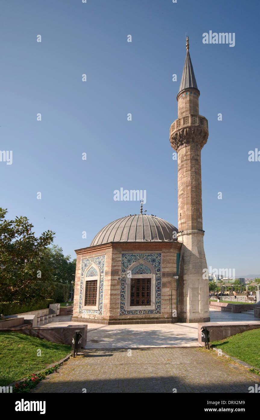 L'Asie, la Turquie, Izmir, Konak Camii Mosquée (1755), recouvert de tuiles Kutahya (Kűtahya) Banque D'Images