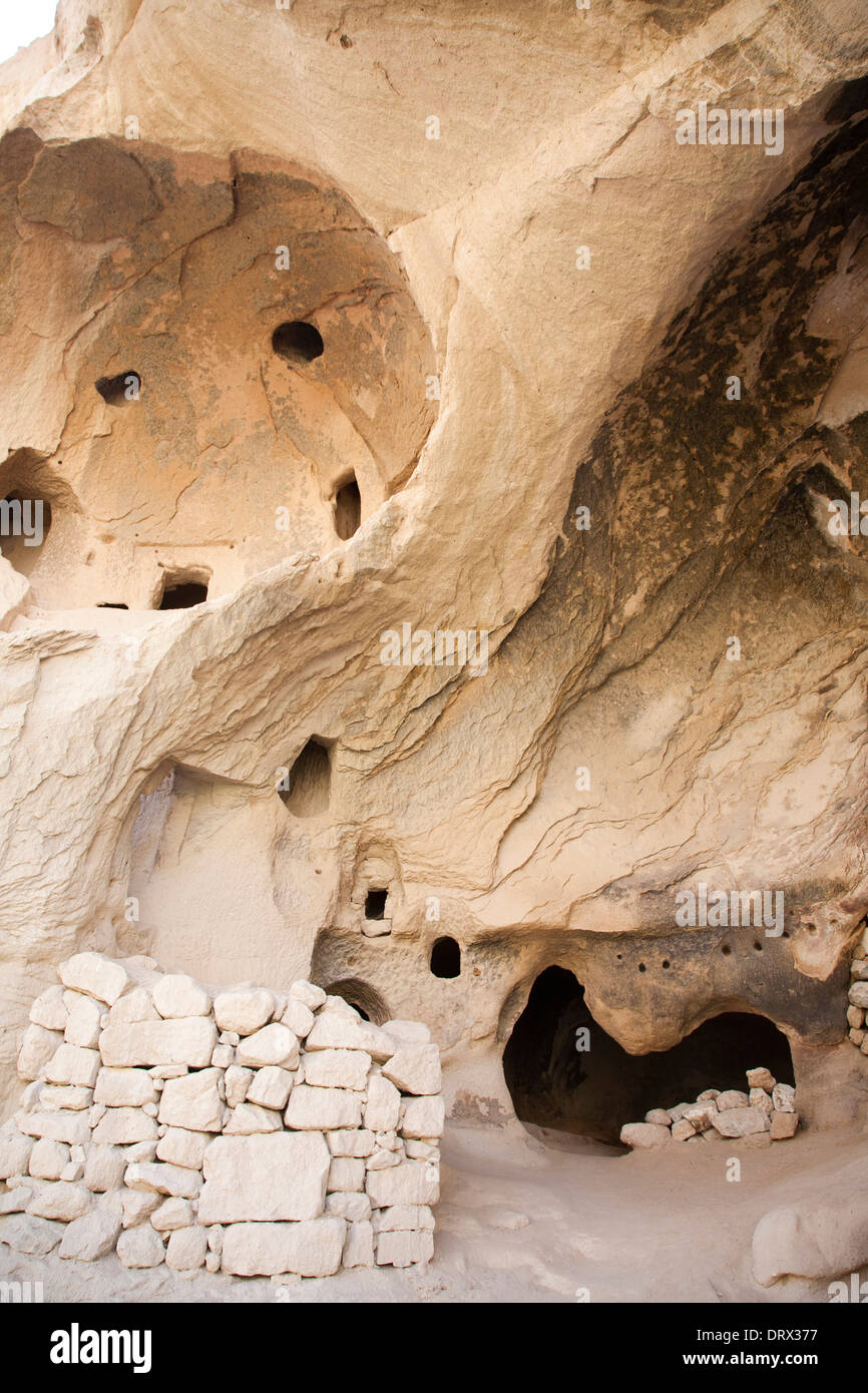 Les formations géologiques, Zelve Musée en plein air, la Cappadoce, Anatolie, Turquie, Asie Banque D'Images