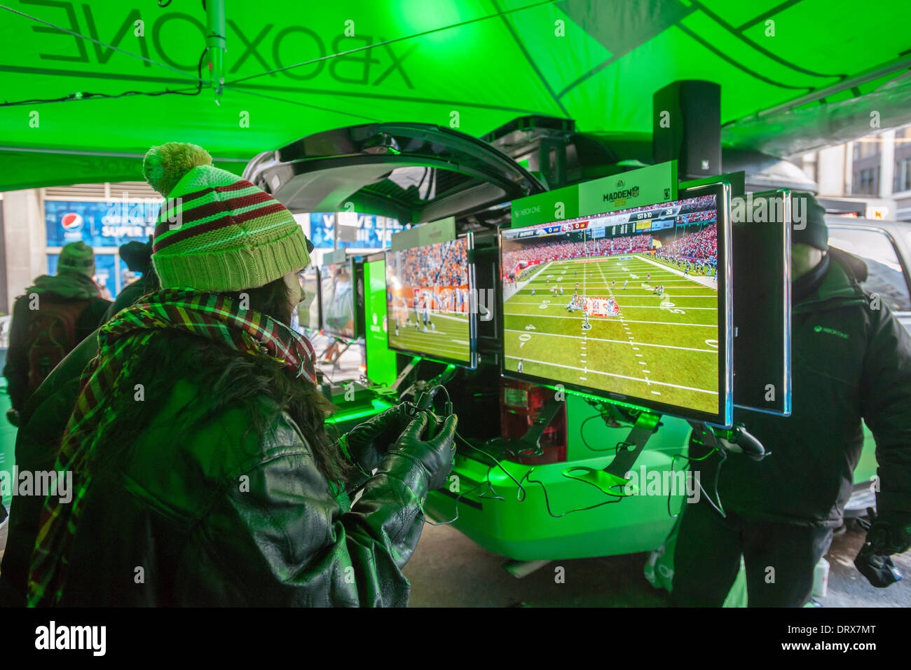 Les fans de football, essayez la XBoxone Microsoft Banque D'Images