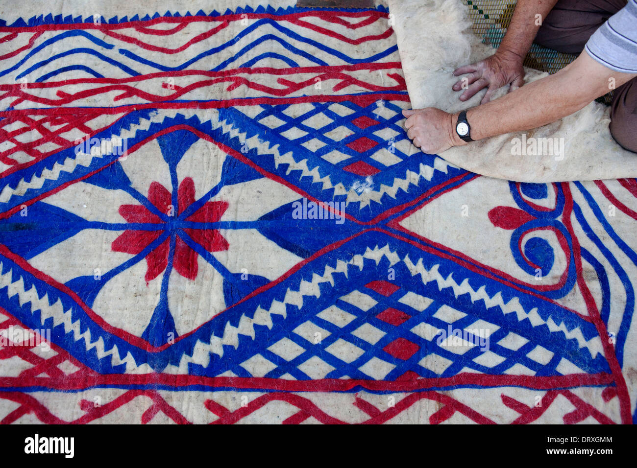 Tapis Feutre Fait De Poils De Chevre Yalvac Isparta Turquie Photo Stock Alamy