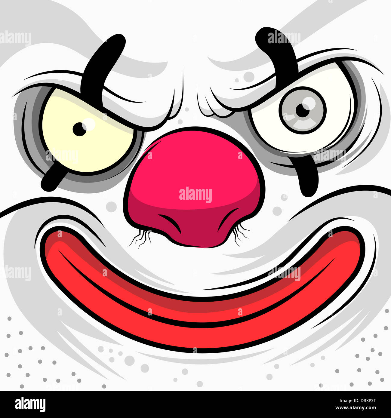 Square face Evil Clown - Vector illustration Banque D'Images