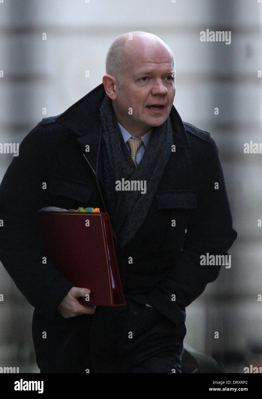 London, UK, 4 février 2014. Le ministre des Affaires étrangères William Hague , vu à Downing Street, Westminster. © Simon Matthews/Alamy Liv Banque D'Images