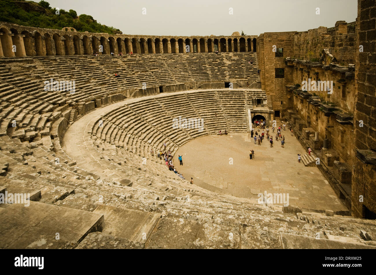 L'Asie, la Turquie, Méditerranée Occidentale, Aspendos, le théâtre (61 - 80 15 000 AD, capacité) Banque D'Images