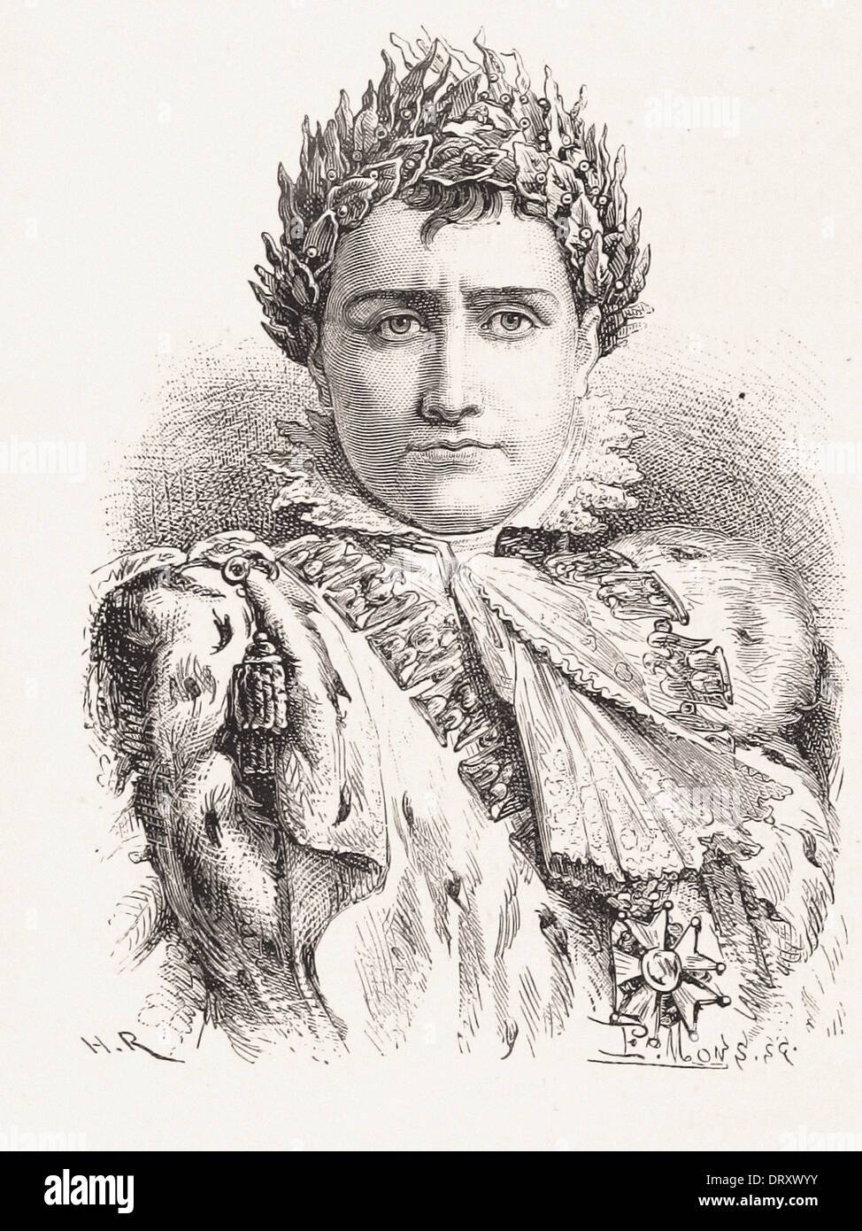 Portrait de Napoléon I empereur français - gravure XIX ème siècle français Banque D'Images