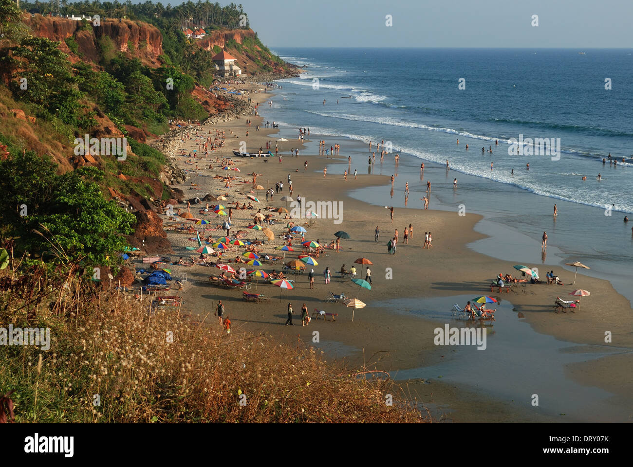 Varkal,plage,Kerala Inde.Cette plage est également connu sous le nom de papanasam beach. Banque D'Images